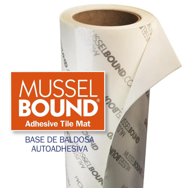 MusselBound Adhesive Tile Mat with Spacers - Easy  Mess-Free Wall Tile Installation for Backsplashes  Shower Walls  and More (15 sq.ft. per Roll)  White - Image 2
